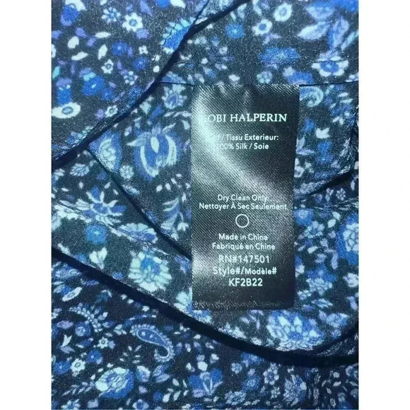 Kobi Halperin Silk Floral-Print Long Sleeve Sz xs Cottagecore V-neck Boho - Picture 7 of 7